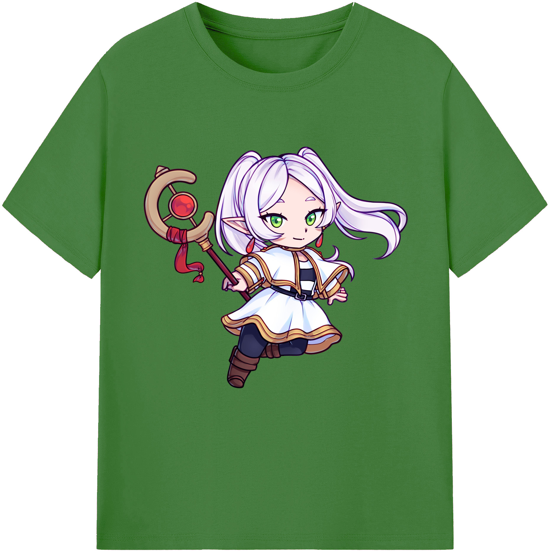 （画像用） 葬送のフリーレン Frieren レディースカジュアルプリントTシャツ（綿100％）